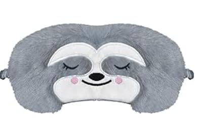 Perezosos Antifaz Para Dormir, Lindos Animales De Peluche Antifaz Dormir, Transpirable Y Cómodo Sleep Mask, Adecuado Para Niños Y Adultos, Niños, Niñas, Hombres, Mujeres(Gris)