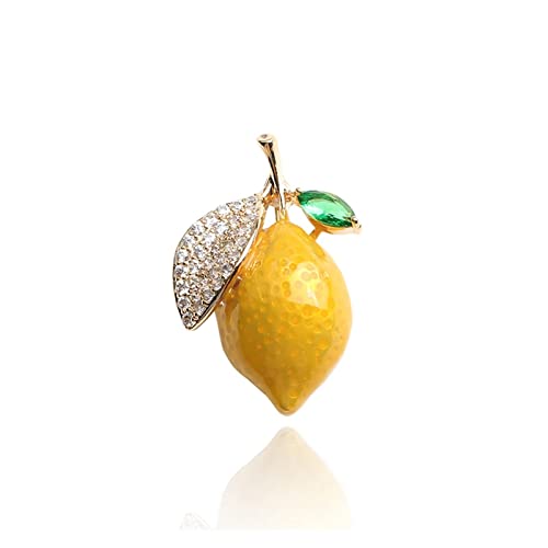 Broches de citron jaune en émail pour femmes accessoire mode