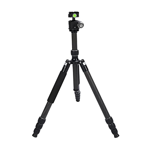 Camera Travel Tripod, Duty Carbon Fiber Portable SLR Camera Stand 23.7in Folding Size Twist Lock System for Travel for Camcorder (TJ-2942 +D36)