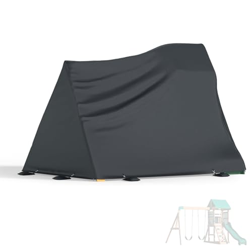 Wooden outdoor swing set cover, fully covered, with load-bearing sandbags, suitable for Buckley Hill Cedar Wood Swing Set with Wave Slide,, only covered