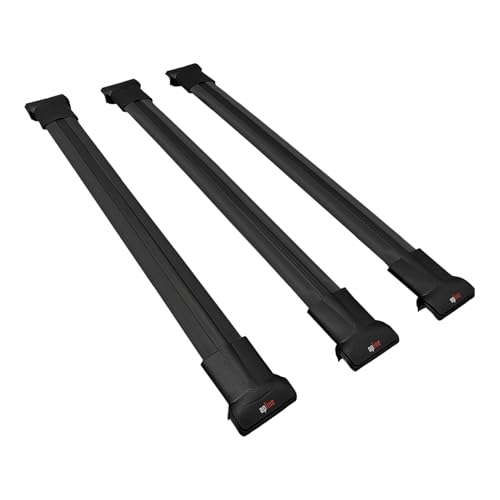Compatible avec Peugeot Expert 3 Traveller (K0) 2017-2026 Fly Modèle Barres de Toit Railing Porte-Bagages de Voiture Aluminium Noir 3 Barres