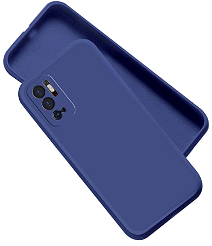Image of A rtistque Liquid TPU Silicone Matte Shockproof Flexible with Camera Protection Soft Back Cover Case for Xiaomi Redmi Note 10T 5G | Poco M3 Pro 5G - Blue