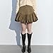 URBAN REVIVO Women Bubble Mini Skirts Balloon High Waist Ruffle Hem Summer Puffy Cute A-Line Sexy Y2K Skirt Brown, X-Large