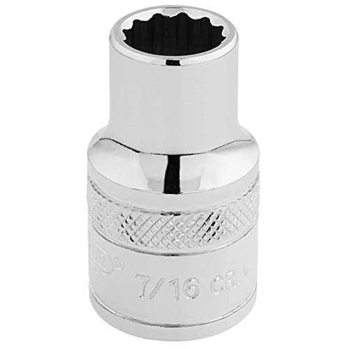 Draper 33600 1/2-Inch Square Drive Polished Chrome Imperial Socket, 7/16-Inch Size