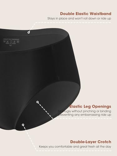 Image of Seamless Cotton Underwear for Women No Show Bikini Panties 6 Pack | Full Coverage Sexy Hipsters, Soft Comfort Fabric, Stay Put Fit, Invisible Under Clothing, All Day Wear, Work Travel Home