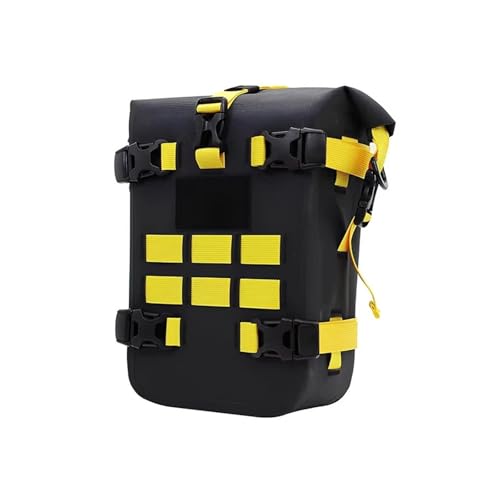 Boîte outils pour bagages voyage moto 6L étanche noire et jaune sur cadre
