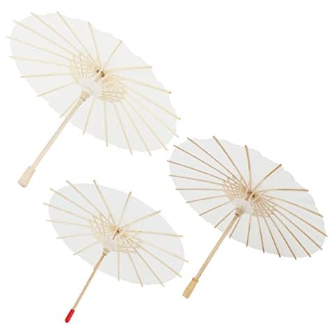 Tissting 3Pcs Paraguas de Papel en Blanco Hecho A Mano Cover