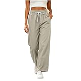 Beessbest Womens Faux Cotton Linen Pants Summer High...