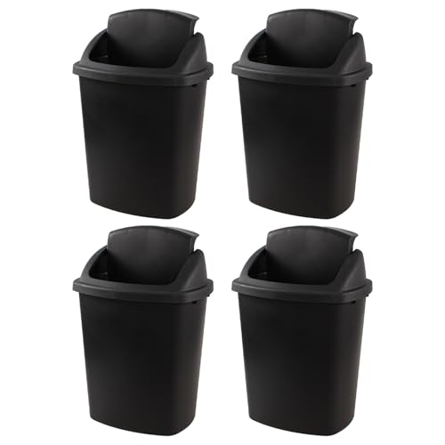 Caneca de basura plástica 6 galones con tapa basculante, pack de 4 miniatura 7