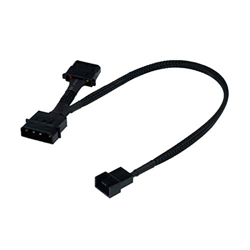 Phobya Adapter 4 Pin Molex (12 V) to 4 Pin PWM 30 cm Black Cable Fan Cable and Adapter