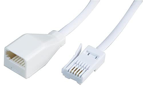 Pro Signal PSG04179 4‑Way BT Plug to Socket Telephone Extension Lead - 5 m, White, 5m