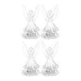 Abaodam 4pcs Color Changing Angel Led Lamps Guardian Angel Night Light Crystal Angel Xmas Tree Hangi