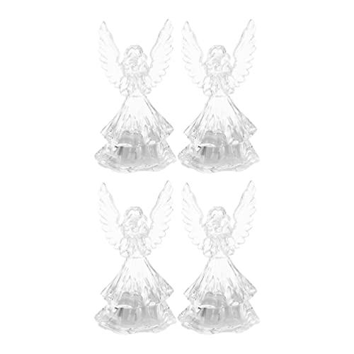 Abaodam 4Pcs Color Changing Angel Led Lamps Guardian Angel Night Light Crystal Angel Xmas Tree Hanging Decor Desk Ornaments ( Random Style ) #TOP19