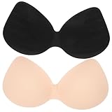 NOLITOY 2 Stück Teiliges Abnehmbare Sport Bustier Einlagen Weiche Atmungsaktive Pad Einsätze rutschfest und Formstabil Waschbare Polster für Damen Hautfreundliche Baumwoll Materialien
