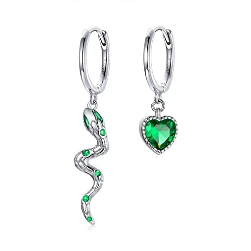 Boucle d'oreille créole Love of Snake vert pour femme