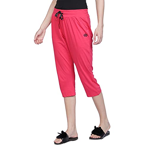 Image of Club A9 Womens Regular Fit Solid Cotton Capri Pants for Daily Casual Wear