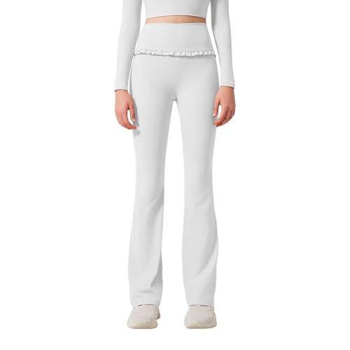 Pantalon de yoga évasé à volants résout les silhouettes sans relief
