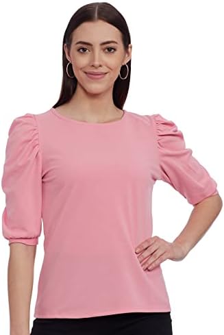 Diverse Women's Puff Sleeve Detailed Top (Dcwto18Sc10L40-4755C-2Xl)