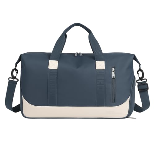 Bolsa Mala de Mão Feminina Grande Transversal Viagem Espaçosa 10 Kg Bordo Rigida Zíper Academia Necessaire Passeio Espaçosa (Azul)