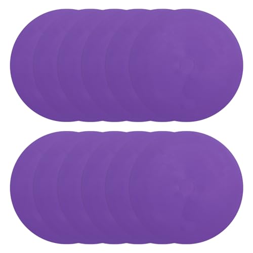 PATIKIL Spot Markers 6 Inch, 12 Pcs Non-Slip Floor Dots Agility Markers Flat Field Cones Poly Dot with Hole for Gym PE Speed Training Dance Soccer Basketball Sports, Purple