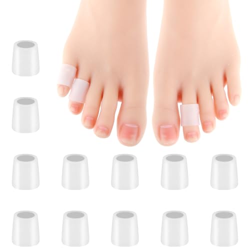 YUXIANLB 12 manicotti in silicone per dita dei piedi, protezioni per dita dei piedi, protezioni per mais per dita dei piedi, protezioni in gel per unghie incarnite, calli, vesciche, dita a martello,