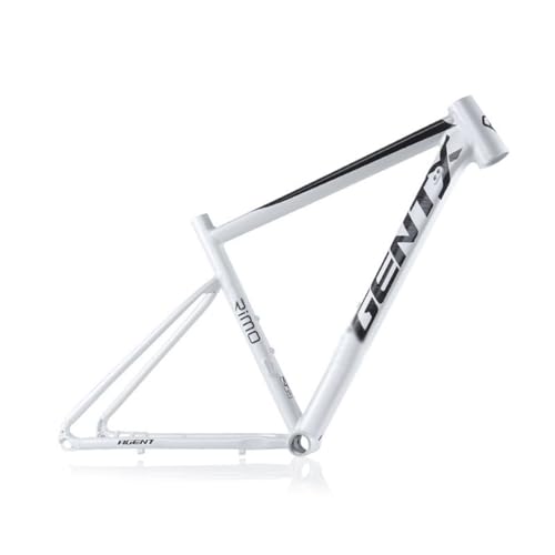 HWEVDHJ 700c Road Bike Frame 46mm XC Disc Brake Thru Axle Frame 12 * 142mm Aluminum Alloy Bicycle Frames Internal Routing BB68mm(White)