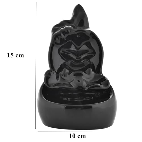 Image of Ceramic Backflow Smoke Fountain Incense Holder for Home Decor Gifts with 30 Smoke Cones by Craftam