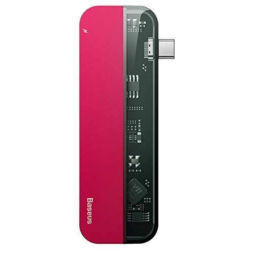 🔥 Hot Deals Multi-Port Hub with 4K HDMI Output, USB 3.0(5Gbps),Thunderbolt 3 Port(40G/s),Type C(15W Output&5Gbps) Compatible MacBook Pro 2019/2018/2017/2016, Surface,Smartphones with Type-C (Red)