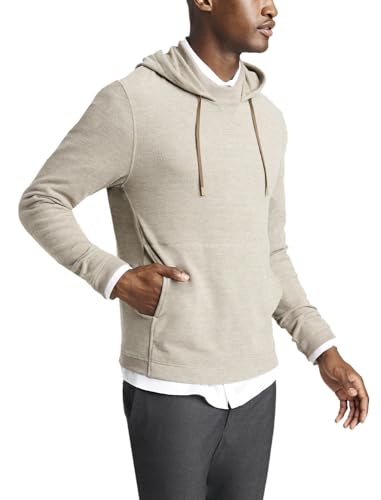 Kenneth Cole Mens Pullover Knit Hoodie Sweater Small Light Brown