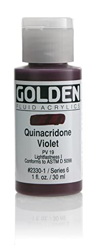 Golden Fluid Acrylic Paint 1 Ounce-Quinacridone Violet