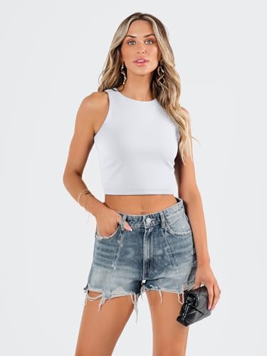 EFAN Womens Sexy Sleeveless Double Lined Crop Tops Workout Cute Tight Racerback Tank Tops Summer Clothes Teen Girls 20253