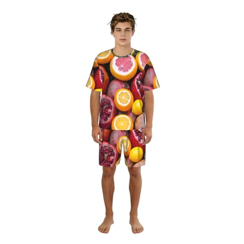 Pyjama 2 pièces homme imprimé fruit ensemble léger et respirant