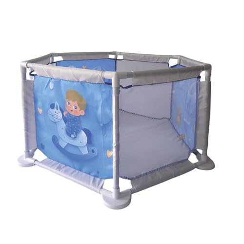 Styll Baby Cercado Sextavado Balão Azul com 48 Bolinhas