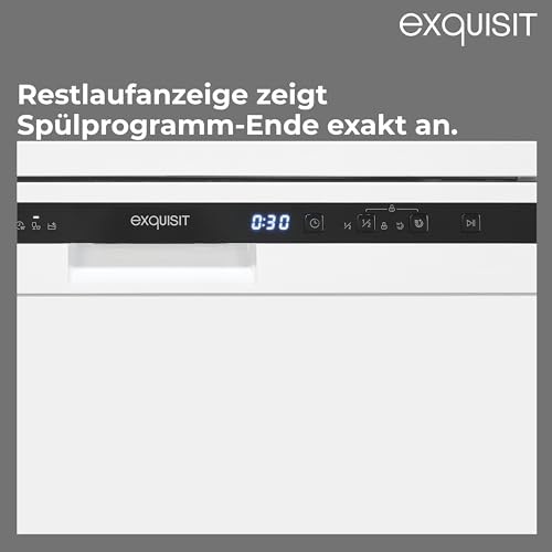 Exquisit PLUS Geschirrspüler 60 cm, 12 Maßgedecke, Unterbaufähig, Startzeitvorwahl, 11 Liter, GSP56312-030E weiss