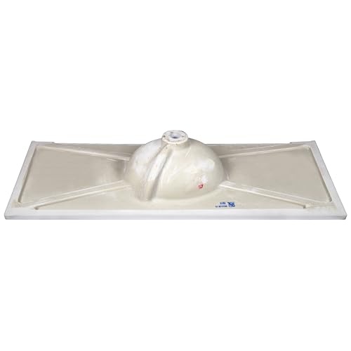 Image of Design House Cultured Marble Vanity Top, 49 in W x 19 in D, Integrated 4 in Centerset Oval Sink & Backsplash, Solid White, 586214