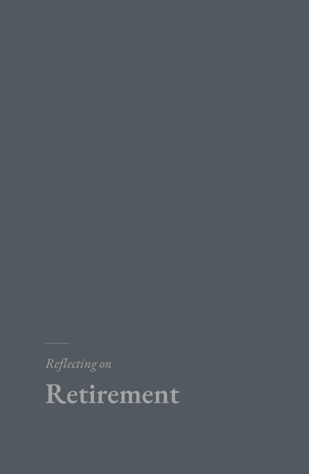 Reflecting on Retirement: A research grounded journal for the years after work.