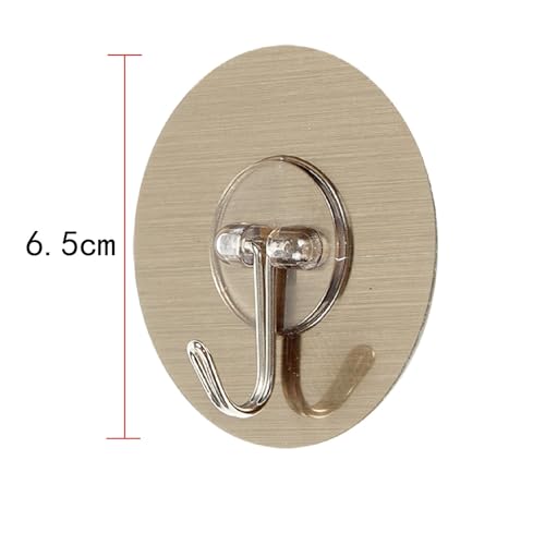 Image of Multi-Functional Self Adhesive Bathroom Towel Hooks Sticking Adhesive Hanger Round Strong Stainless Steel Hook for Decorative Room and Kitchen, Wall Hook (10)