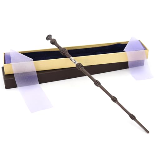Image of PATPAT Harry Potter Wands with Ollivanders Box, Polyresin & Metal Magic Wand, Unisex Kids' Cosplay Wands, Dumbledore, Multicolor
