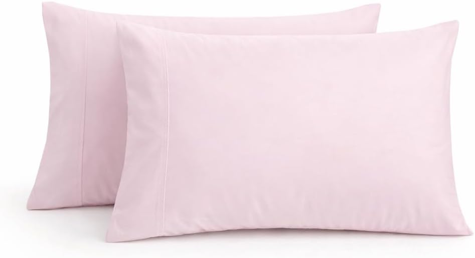 Luxury 100% Egyptian Cotton Pillowcases King Size Set of 2 – Ultra Soft Breathable Cooling Bed Pillow Covers with Envelope Closure, Hotel Quality Pillowcase Set for Sleeping Blush Solid