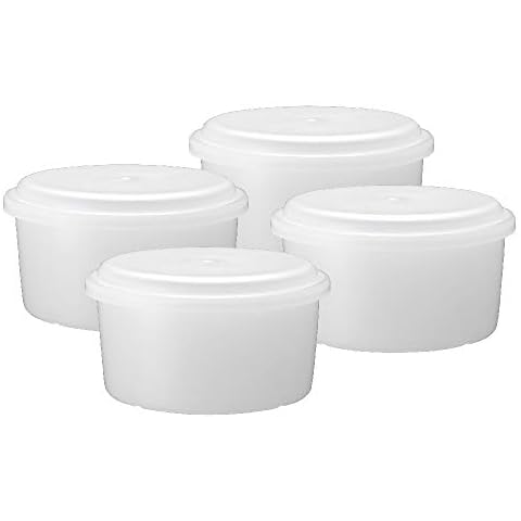 Doshisha HS-19M Ice Making Cups, Medium, Set of 4, For Manual Shaved Ice Makers, White, Approx. Diameter 3.8 x Height 2.1 inches (96 x 54 mm) Cover