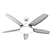 UNIVERSALBLUE - Ventilador de Techo con Luz - Ventilador Silencioso con Mando a Distancia - 5 aspas - 3 velocidades - Color Blanco