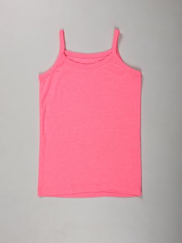 Image of KiddoPanti Girls 100% Cotton Rib Solid Camisole Tank Top Pack of 3