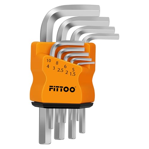 FITTOO Hex Key Set, Allen Wrench Kit 1.5mm, 2mm, 2.5mm, 3mm, 4mm, 5mm, 6mm, 8mm, 10mm, Bike Allen Key Tool Kit, Bicycle Allen Wrench Set, Set of 9 Pieces