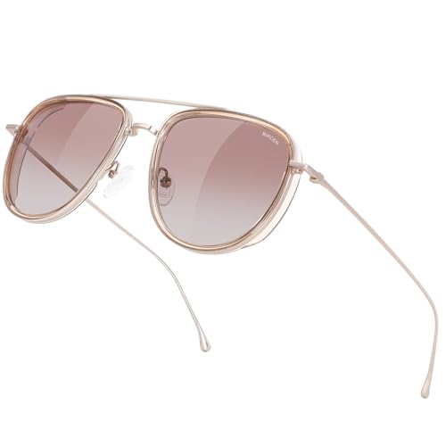 Image of BIRCEN Polarized Aviator Sunglasses Womens: Acetate Glasses UV Protection