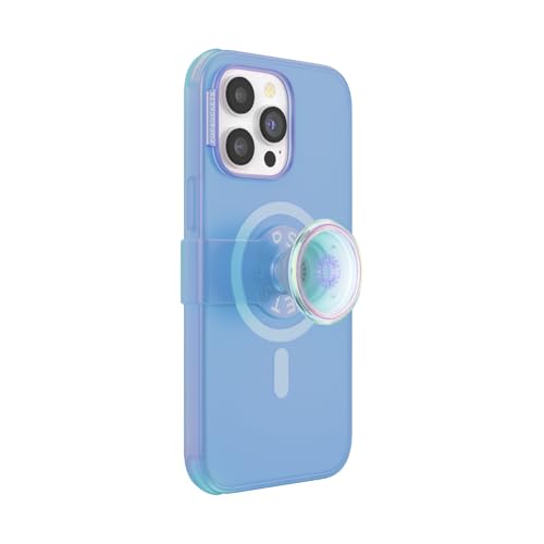 Image of PopSockets iPhone 14 Pro Max Phone Case with MagSafe, Wireless Charging Compatible, Blue - iPhone 14 Pro Max MS Blue Translucent