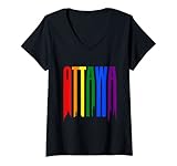 Photo Gallery donna lgbtq pride month ottawa skyline canada - arcobaleno maglietta con collo a v Photo Gallery donna lgbtq pride month ottawa skyline canada - arcobaleno maglietta con collo a v
