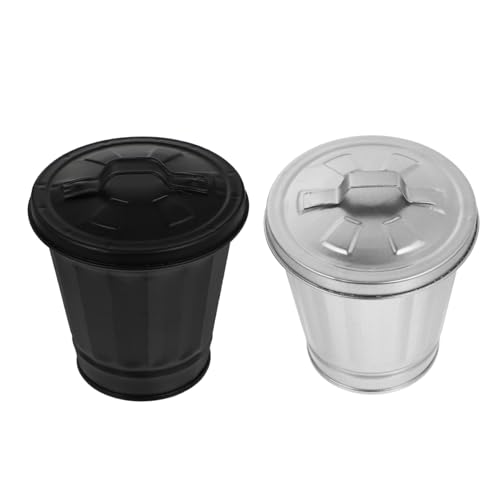 HEALSOPTHY 2Piezas Bote De Basura Mini De Chapa De Hierro Para Escritorio De Residuos Para Hogar Cocina y Oficina