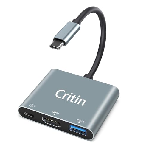 3-in-1 USB C Hub Adapter | Ultra-Slim Design, USB 3.0 Ports | Type C Docking Station For Laptops