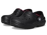 Crocs Kids Unisex Classic Holiday Lined Clogs (Toddler), Buffalo Plaid/Black/Varsity Red 1, 9 Toddler