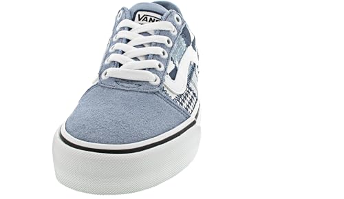 Vans Vans Unisex Ward Deluxe Lace up Low Cut Design Sneaker - Patchwork Light Blue 6.5